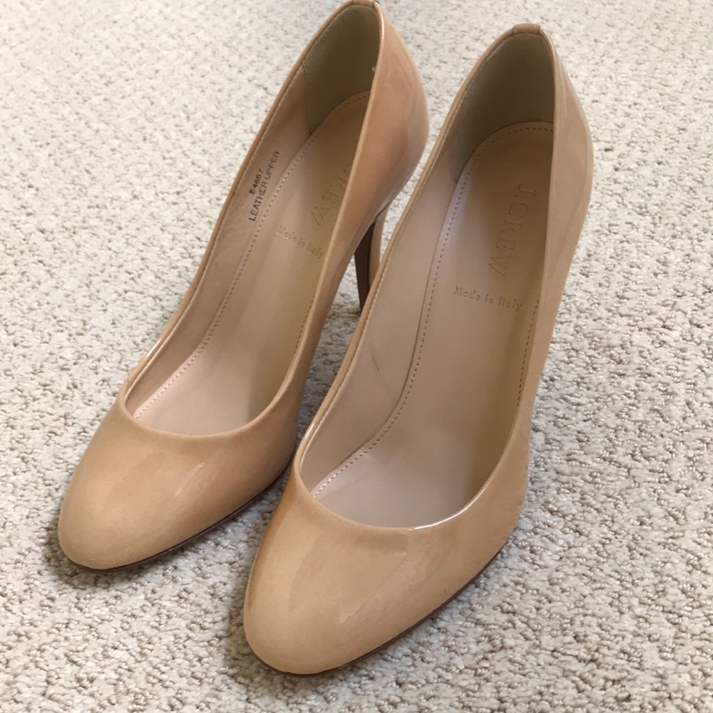 J Crew Mona Patent Pumps, 7M, Warm Bisque color